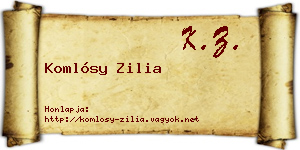 Komlósy Zilia névjegykártya